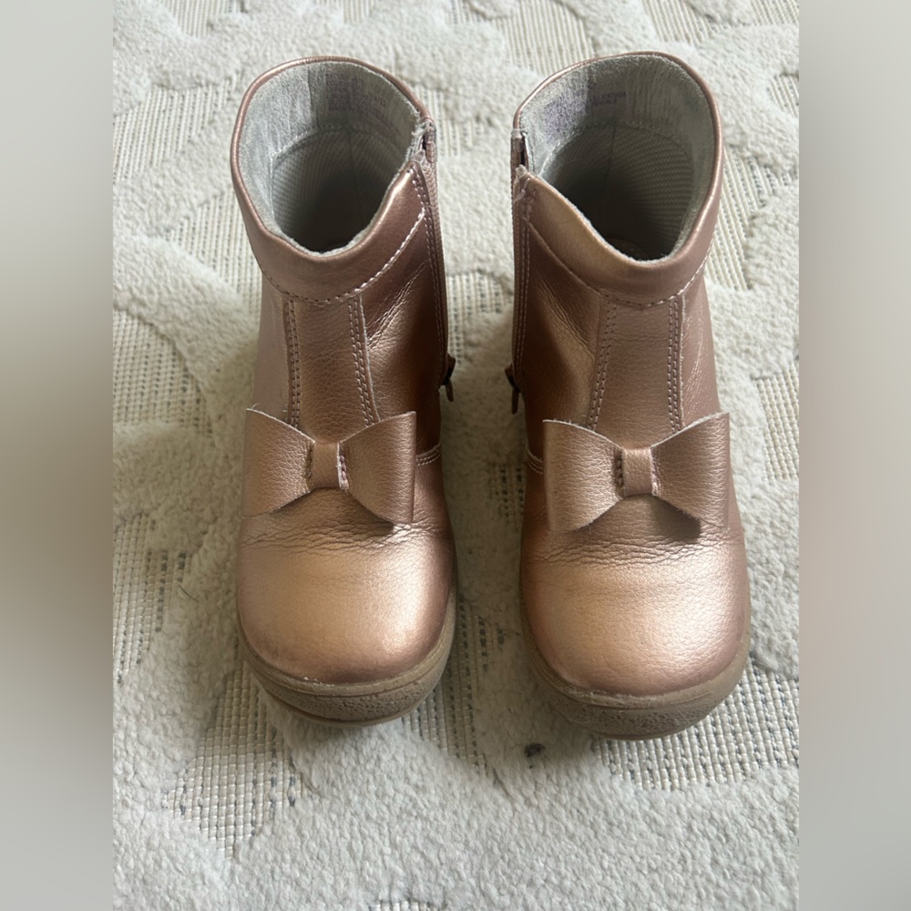 L'Amour Metallic Pink Kids Boots with Bow
